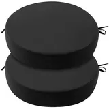Sitzkissen Stuhl 40x40 cm im 2er Set – Sitzkissen Outdoor mit Memory Foam-Sitzkissen für Indoor & Outdoor Nutzung–Stuhlkissen Rund, Sitzpolster Gartenstuhl Balkon Terrasse–Garten Sitzpolster (Schwarz)