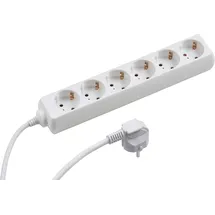 Meister Craft Meister Steckdosenleiste 6-fach - 5 m Kabel - weiß - Kunststoffleitung - IP20 Innenbereich / Steckerleiste / Mehrfachsteckdose / Tischsteckdose / Tido 6-fach / 7430040