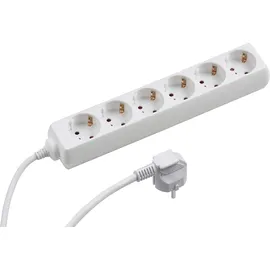 Meister Craft Meister Steckdosenleiste 6-fach - 5 m Kabel - weiß - Kunststoffleitung - IP20 Innenbereich / Steckerleiste / Mehrfachsteckdose / Tischsteckdose / Tido 6-fach / 7430040