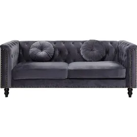vente-unique 3-2 Garnitur Samt 5-Sitzer Silber