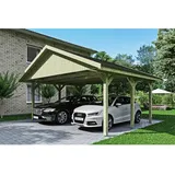 SKANHOLZ Satteldach-Carport Wallgau 620 x 500 cm schwarze Schindeln