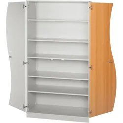 Hochschrank mit Wellentüren, 5 Einlegeböden