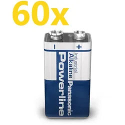 60x Panasonic 6LR61 Powerline 9V-Block E-Block Alkaline Industrial Rauchmelder