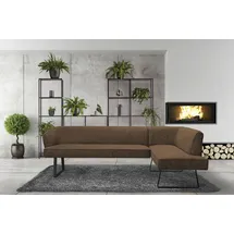 exxpo - sofa fashion Eckbank EXXPO - SOFA FASHION "Americano", braun (cognac), B:270cm H:83cm T:197cm, Sitzbänke, Eckbank, mit Keder und Metallfüßen, Bezug in verschiedenen Qualitäten, Topseller