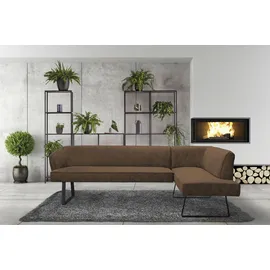 exxpo - sofa fashion Eckbank EXXPO - SOFA FASHION "Americano", braun (cognac), B:270cm H:83cm T:197cm, Sitzbänke, Eckbank, mit Keder und Metallfüßen, Bezug in verschiedenen Qualitäten, Topseller