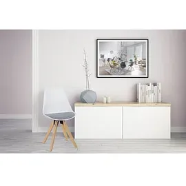 Wohnling Esszimmerstühle WL5.025 weiß, grau Kunststoff, 2 St.