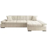 Mirjan24 Eckcouch Cord 2-Sitzer Beige