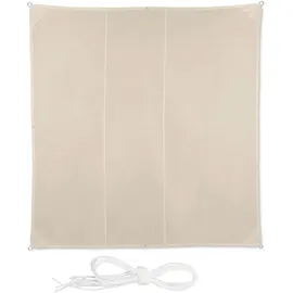 Relaxdays Sonnensegel quadratisch 400 x 400 cm beige