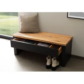 MASSIVMOEBEL24.DE Sitzbank Wildeiche Natur lackiert/geölt 110 x 42 x 45 cm