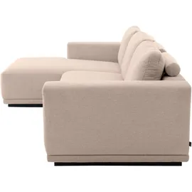 Musterring Ecksofa JustB! PM200, mit Holzrahmen in schwarz, 2 Teile, Anreihsofa rechts & Longchair links, mit Armlehnen, inkl. Rückenkissen beige