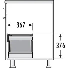 HAILO Abfallsammler 3644801 30 Liter Raumspar Tandem S plus 18/12 - Hellgrau