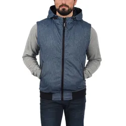 BLEND Herren Softshell-Weste Outdoor-Weste in Melange-Optik Nelo Blau - S