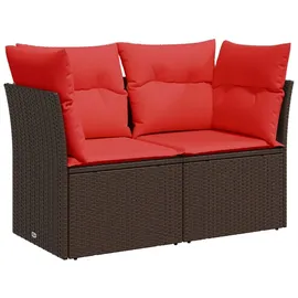 vidaXL Sofa Set 7-tlg. Braun/Rot Loungesofa