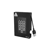 Apricorn Aegis Padlock Fortress 1TB 1024 Gb Schwarz – Externe Festplatte (USB 3.0 (3.1 Gen 1), Type, FIPS 140 – 2, schwarz, wasserdicht, Staub, Wasserdicht, USB)