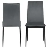 Actona Esszimmerstuhl Kunstleder grau 4er Set