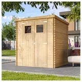 Finn Art Blockhaus Gerätehaus Holz Gartenhaus, BxT: 200x200 cm beige
