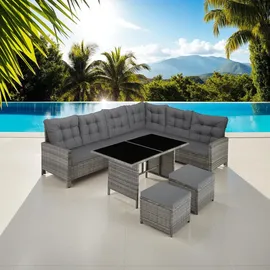 Tectake Barletta Rattan Lounge grau