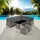 Tectake Barletta Rattan Lounge grau