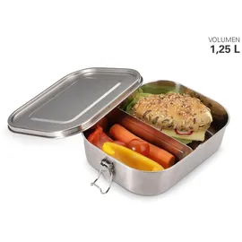 Weiß Lunchbox mit Verschluss, 1,25 Liter - Weis - Rot