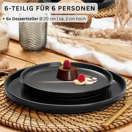 sänger Dessertteller 6 teilig  schwarz
