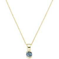 Goldkette LUIGI MERANO "Anhänger mit Blautopas London Blue, Gelbgold 585", blau, Halsketten, Herren, 45cm, Gelbgold 585