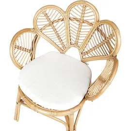 Beliani Rattanstuhl natürlich Pfauform 2er Set FLORENTINE II