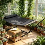 Außen-hängematte Doppelt Bequem Aus Baumwolle Und Polyester – Garten-hängematte Mit Verankerungsseil, Ideal Für Terrasse, Balkon Oder Park (ohne Gestell)