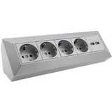 ChiliTec Steckdosenblock + 2x USB-A 3,1A Mehrfachsteckdose für Arbeitsplatten