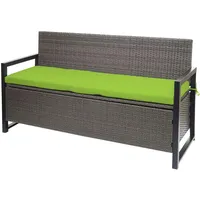Mendler Poly-Rattan 3er Sitzbank HWC-F39, Gartenbank Truhenbank, Staufach Aufbewahrung