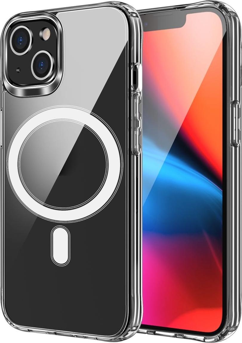 König Design MagSafe Hülle Handy Schutz für iPhone 14 13 12 11 Pro Max Magnet Case Cover Etui (iPhone 14), Smartphone Hülle, Transparent