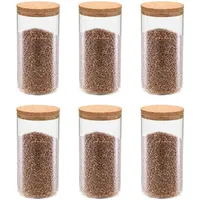 VidaXL Vorratsgläser mit Korkdeckel 6 Stk. 1100 ml