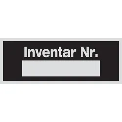 Maschinenkennzeichnung, Inventar Nr. - 80x30x0.5 mm Alu blank