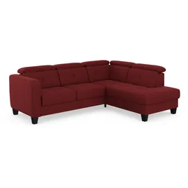 sit&more Ecksofa SIT & MORE "Belluci L-Form", rot (bordeaux), B:249cm H:85cm T:195cm, Sofas, Ecksofa, inklusive Federkern, wahlweise mit Bettfunktion und Bettkasten