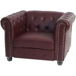 Luxus Sessel Loungesessel Relaxsessel Chesterfield Kunstleder ~ runde Füße, ro