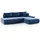 Fun Möbel Ecksofa Sofa mit Schlaffunktion VOGAR Stoff Monolith Blau Ottomane Rechts - Blau
