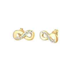 Elli Infinity Symbol Kristalle 925 Sterling Silber Ohrringe   Damen 