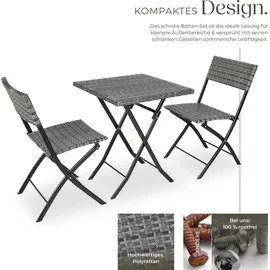 Tectake Trevi Set 3-tlg. grau klappbar