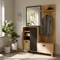 Forte JYTANA Kompaktgarderobe, Stauraum, Lamellenoptik, Trendfarbe