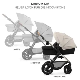 Kinderkraft MOOV 2 4-in-1 AIR Kombikinderwagen, Moonlight Grey, Kinderwagen 2 in 1