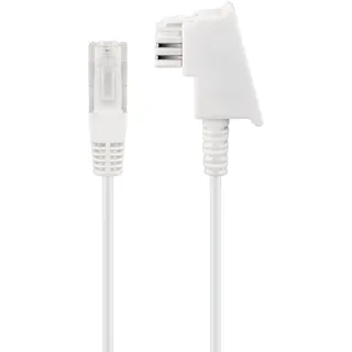 goobay 60666 Routerkabel, Telefonkabel, Anschlusskabel für DSL/ADSL/VDSL, TAE-F Stecker auf RJ45 Stecker (8P2C), weiß, 2