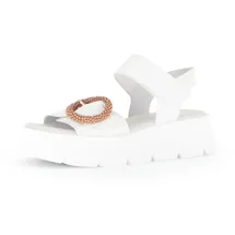 Gabor Damen Sandaletten, Frauen Sandalen,Best Fitting,bequem,flach,Sommerschuhe,Freizeitschuhe,offene Schuhe,Latte(Buckle:Natur,42 EU / 8 UK - 42 EU
