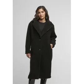 URBAN CLASSICS "Urban Classics Ladies Teddy Long Coat, Damen, Gr. XL schwarz, 100% Polyester, Mäntel Wintermantel