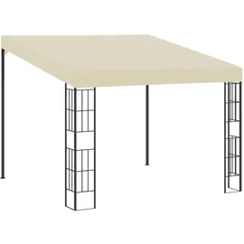 vidaXL Wand-Pavillon 3 x 3 m inkl. 4 Seitenteile Cremeweiß