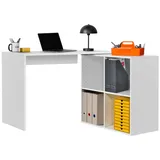 mokebo Eckschreibtisch Weiß, Holzwerkstoff, 112x77x54 cm, Arbeitszimmer, Schreibtische, Eckschreibtische