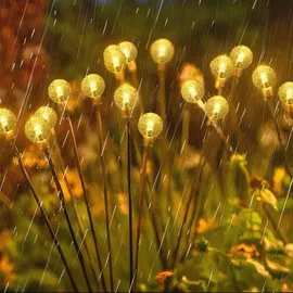 salcar 8 LED Solarleuchten Gartenleuchten 2 set LED Kugel 2 Leuchtmodi Warmweiß