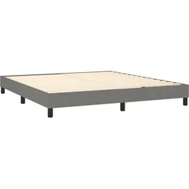 vidaXL Boxspringbett mit Matratze Dunkelgrau 180x200 cm Stoff