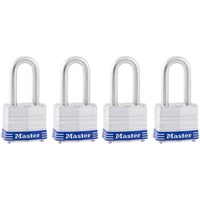 Master Lock 3QLF Vorhängeschloss mit Schlüssel, gleichschließend, silberfarben, 4 Stück