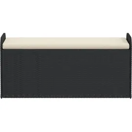vidaXL Sitzbank mit Stauraum & Kissen Schwarz 115x51x52 cm Poly Rattan