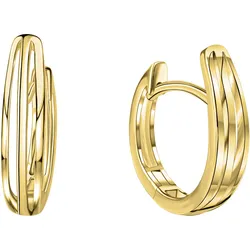 Paar Creolen FIRETTI "Schmuck Geschenk Gold 333 geschwungen", gold (gelbgoldfarben), Ohrringe, Damen, Gelbgold 333