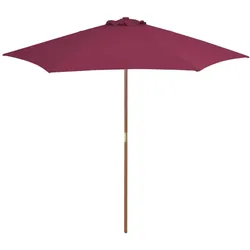 vidaXL Sonnenschirm mit Holz-Mast 270 cm Bordeauxrot